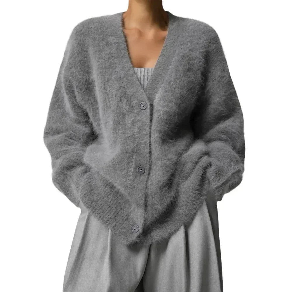 Dame Strikket Cardigan – Myk &amp; Allsidig Komfort
