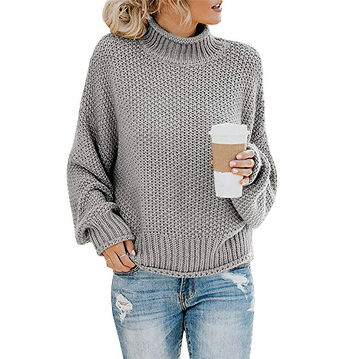 Oversized Strikkegenser for Damer: Perfekt Høy Hals &amp; Batwing-Ermer