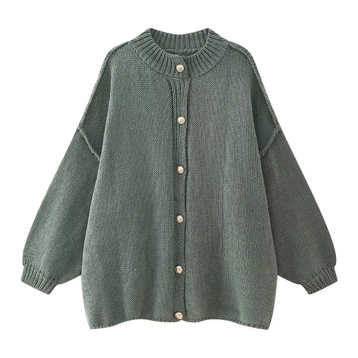 Komfortabel Oversized Dame Cardigan med Knapper