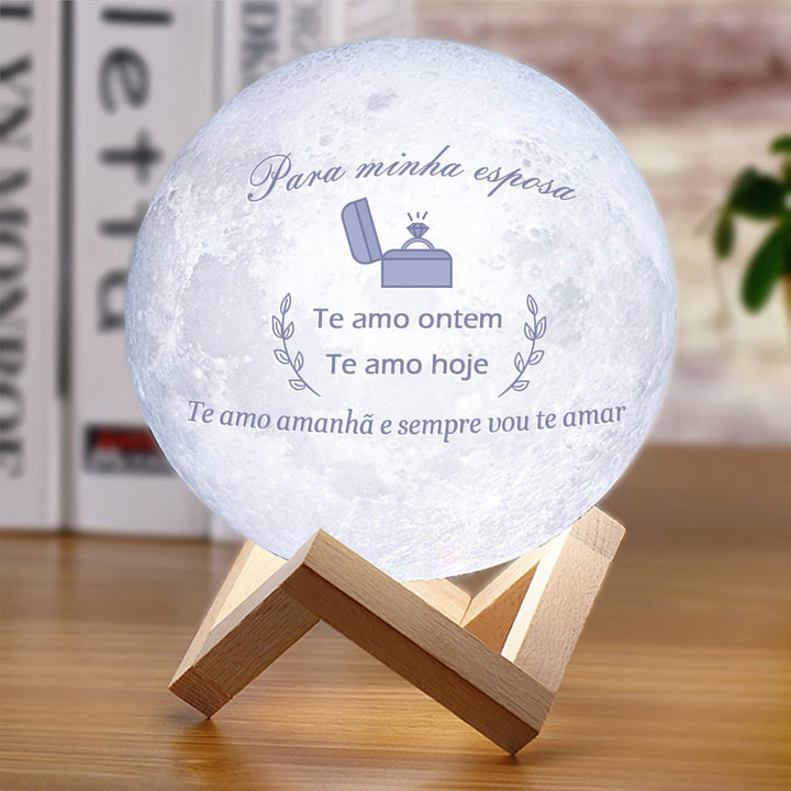 Personlig 3D Månelampe med Tilpasset Tekst