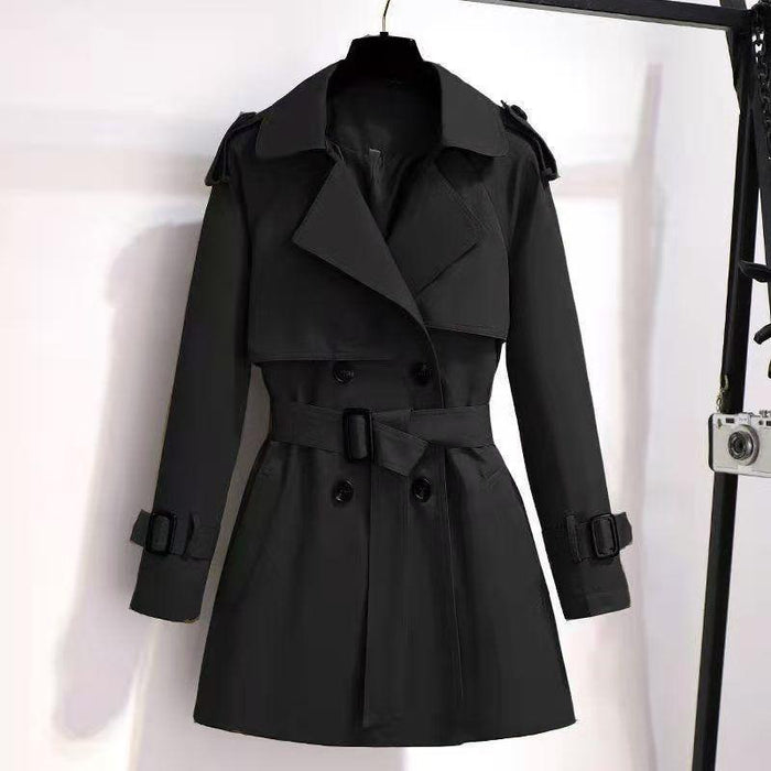Gabardina de mujer con cinturón y botones en las mangas