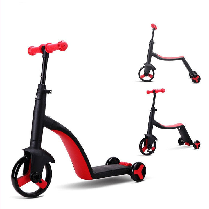 3-i-1 Barnescooter: Balanse-, Trehjulssykkel &amp; Sparkesykkel