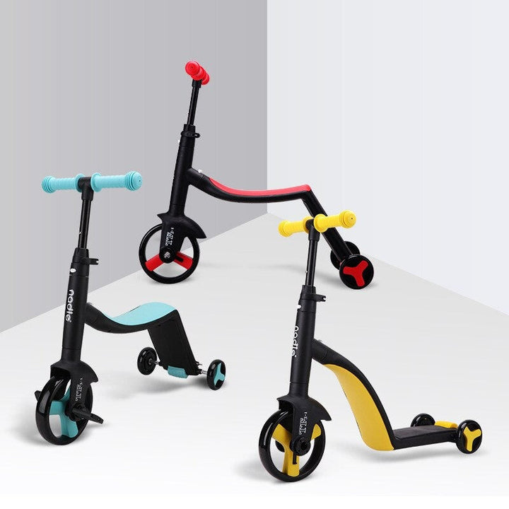 3-i-1 Barnescooter: Balanse-, Trehjulssykkel &amp; Sparkesykkel