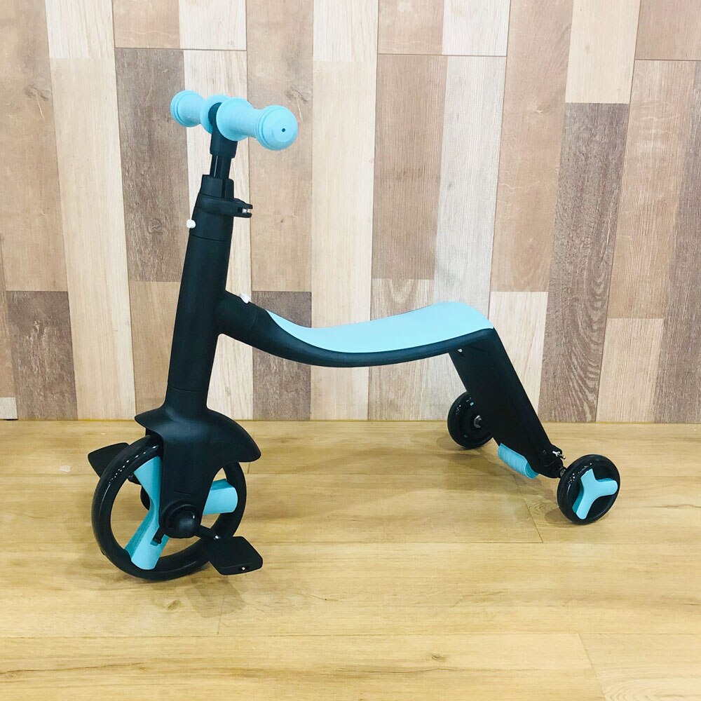 3-i-1 Barnescooter: Balanse-, Trehjulssykkel &amp; Sparkesykkel