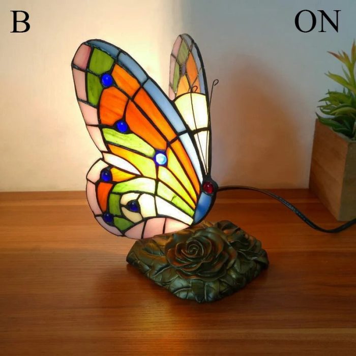 Elegant Retro Sommerfugl Bordlampe