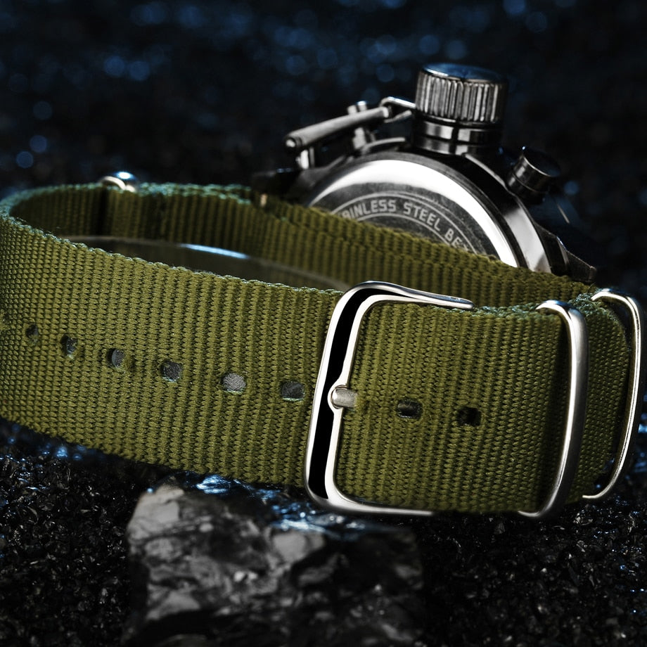 Militærklokke for Menn – Robust med Dual Display