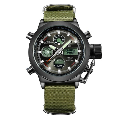 Militærklokke for Menn – Robust med Dual Display