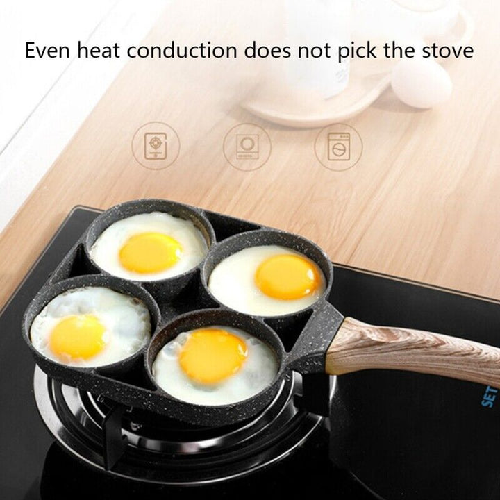 Stekepanne i Rustfritt Stål for 4 Egg med Nonstick Belegg