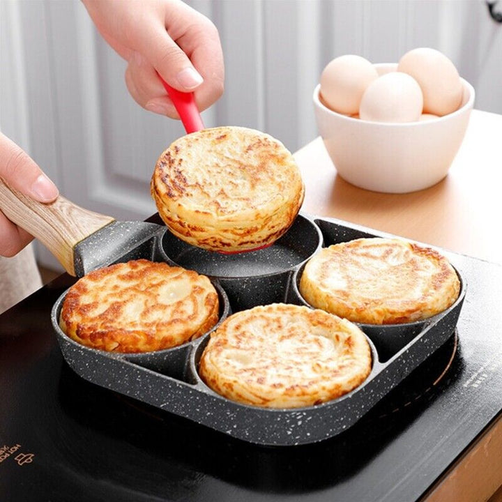 Stekepanne i Rustfritt Stål for 4 Egg med Nonstick Belegg