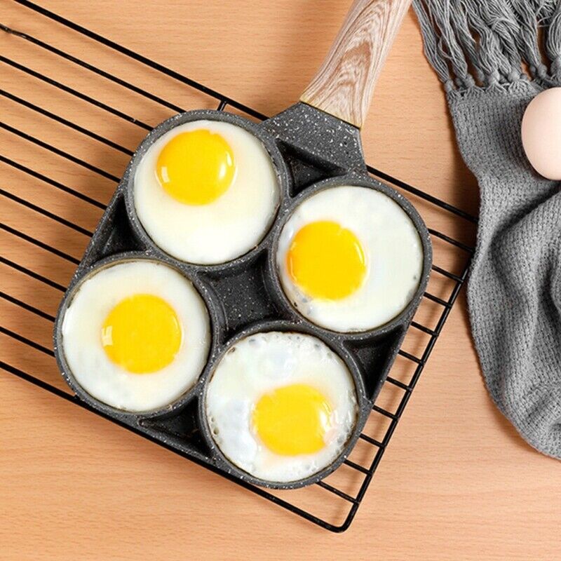 Stekepanne i Rustfritt Stål for 4 Egg med Nonstick Belegg