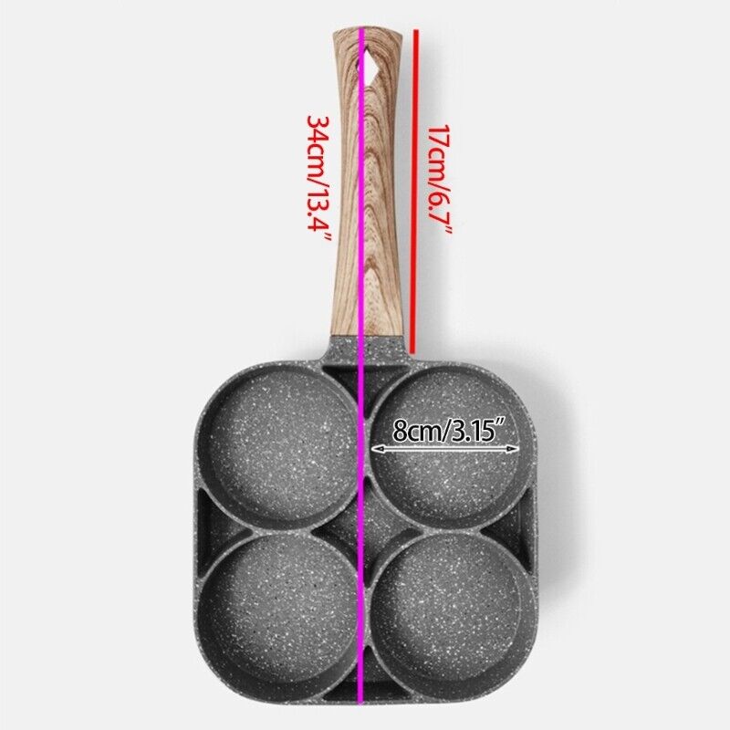 Stekepanne i Rustfritt Stål for 4 Egg med Nonstick Belegg