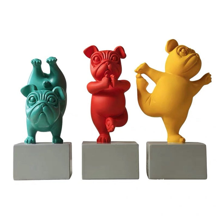 Yoga Bulldog Figur for Hjemmedekorasjon
