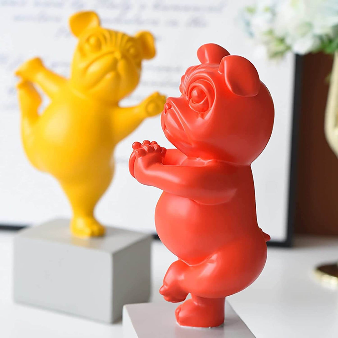 Yoga Bulldog Figur for Hjemmedekorasjon