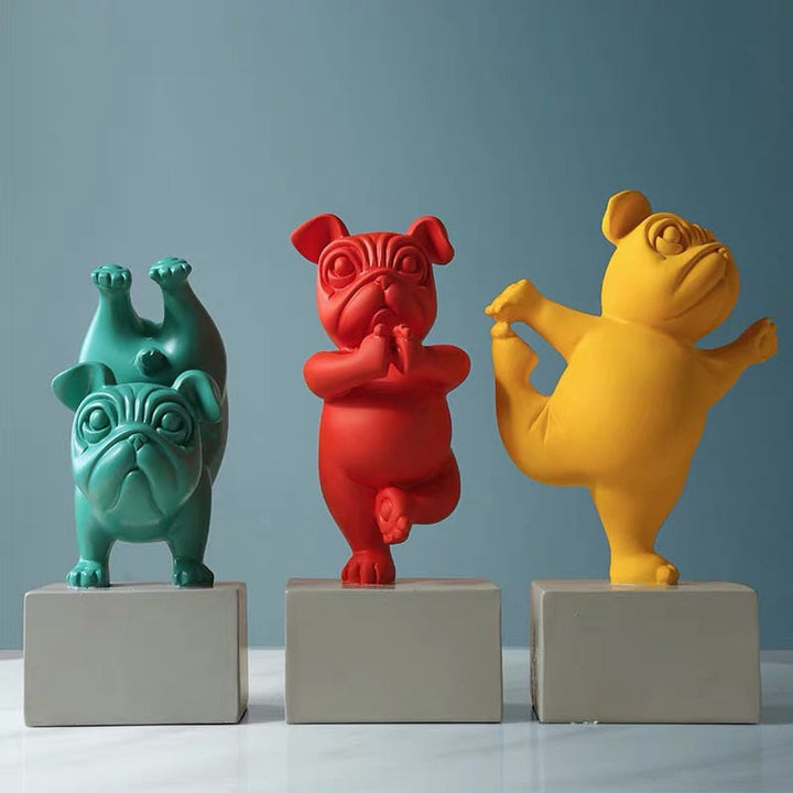 Yoga Bulldog Figur for Hjemmedekorasjon