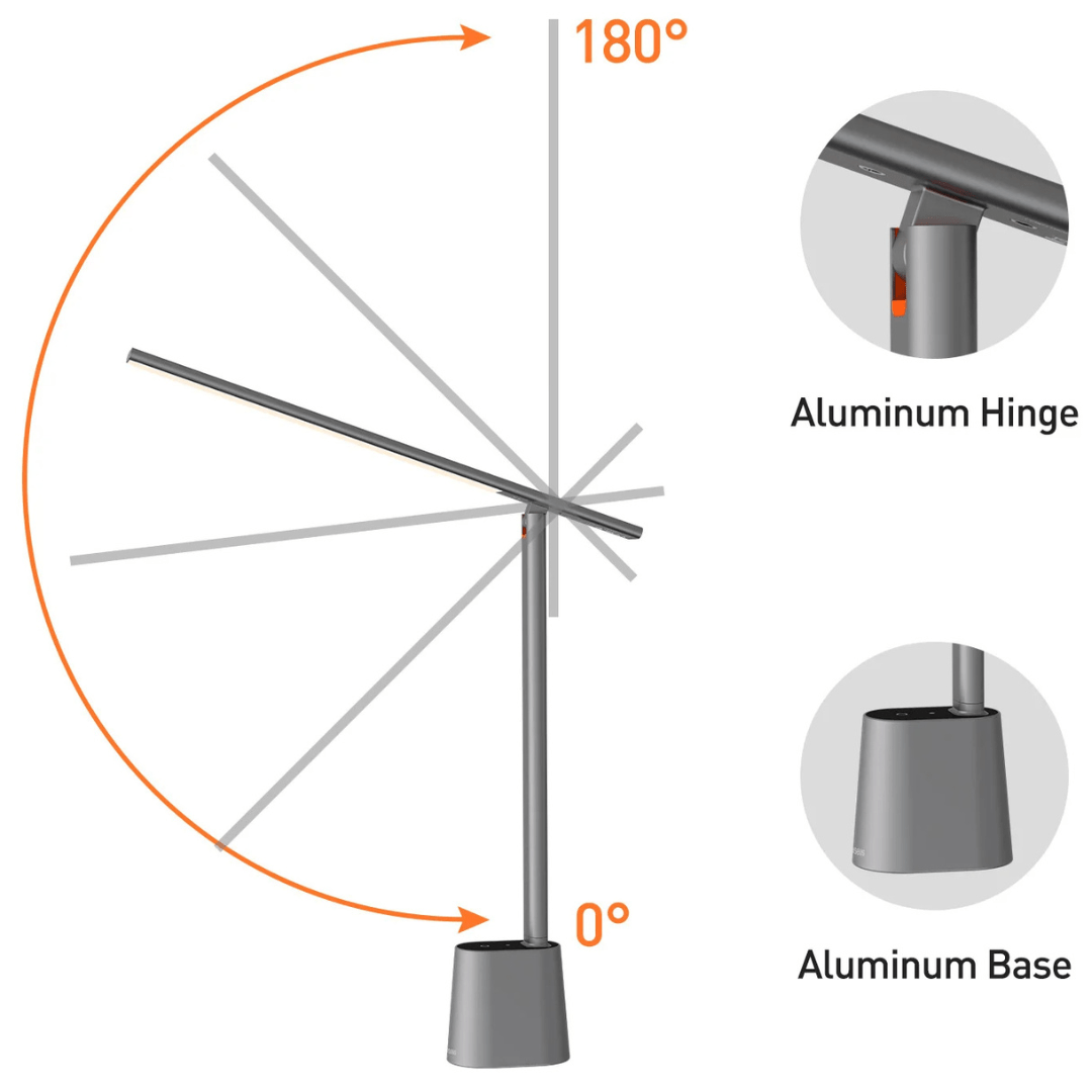 Sammenleggbar LED Bordlampe med Dimming – Ideell for Hjemmekontoret