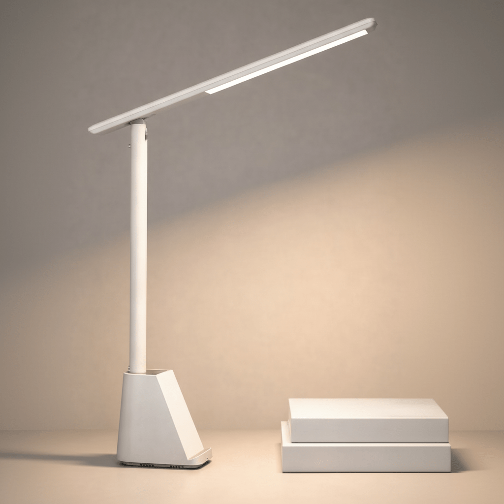 Sammenleggbar LED Bordlampe med Dimming – Ideell for Hjemmekontoret
