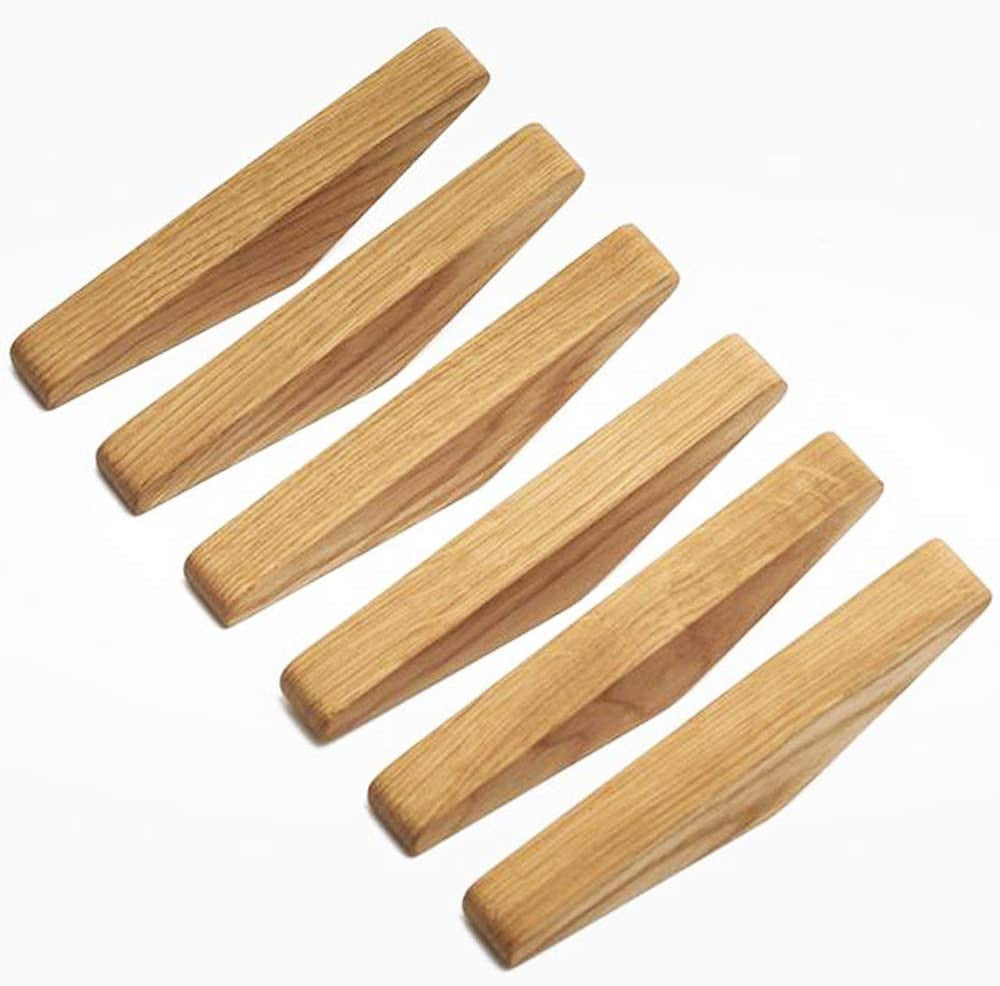 Minimalistiske Veggkroker i Tre for Hjemmet – 6 Stk.
