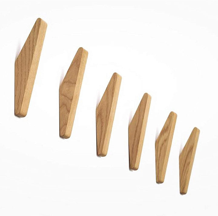 Minimalistiske Veggkroker i Tre for Hjemmet – 6 Stk.