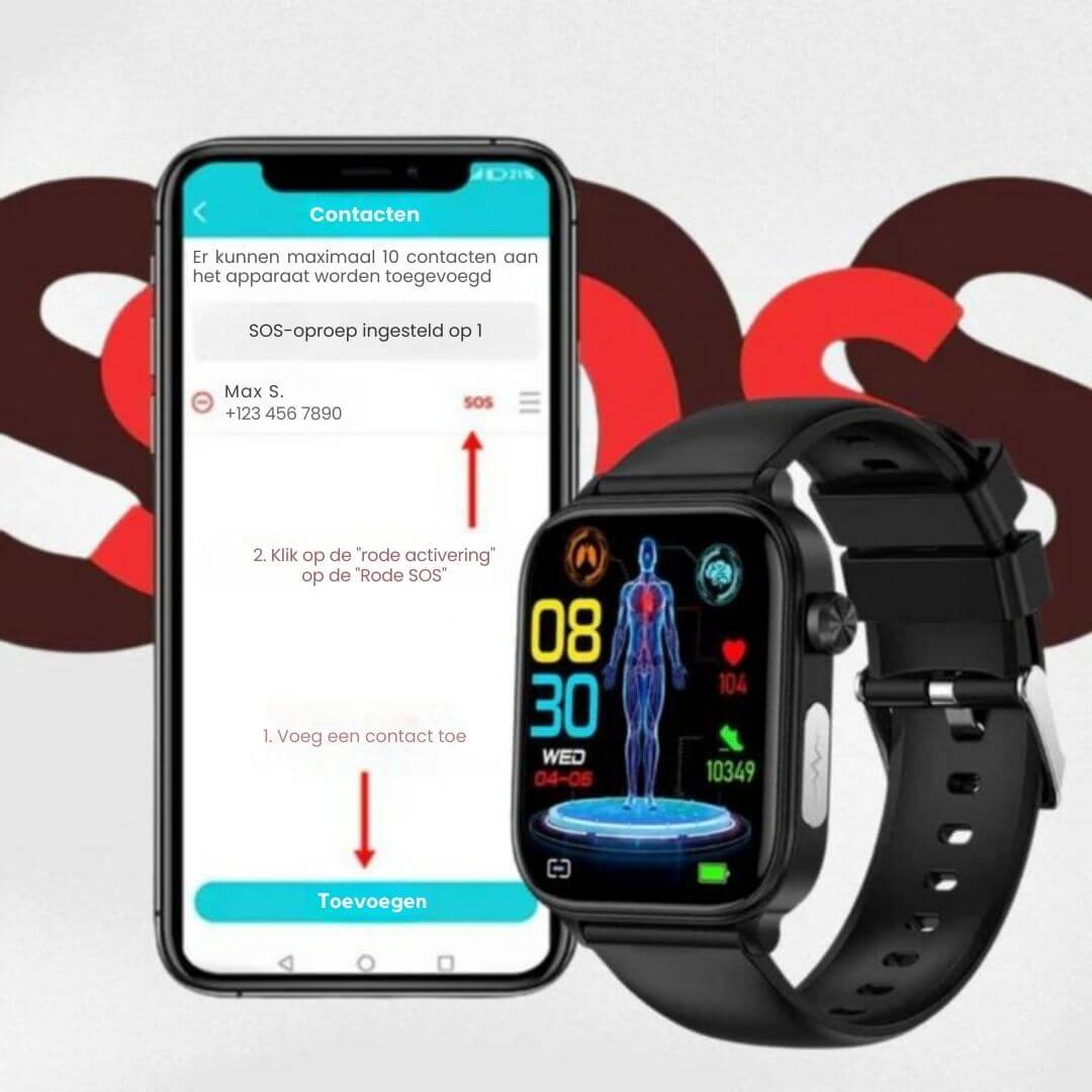 Senior Smartklokke med GPS og Helseovervåking