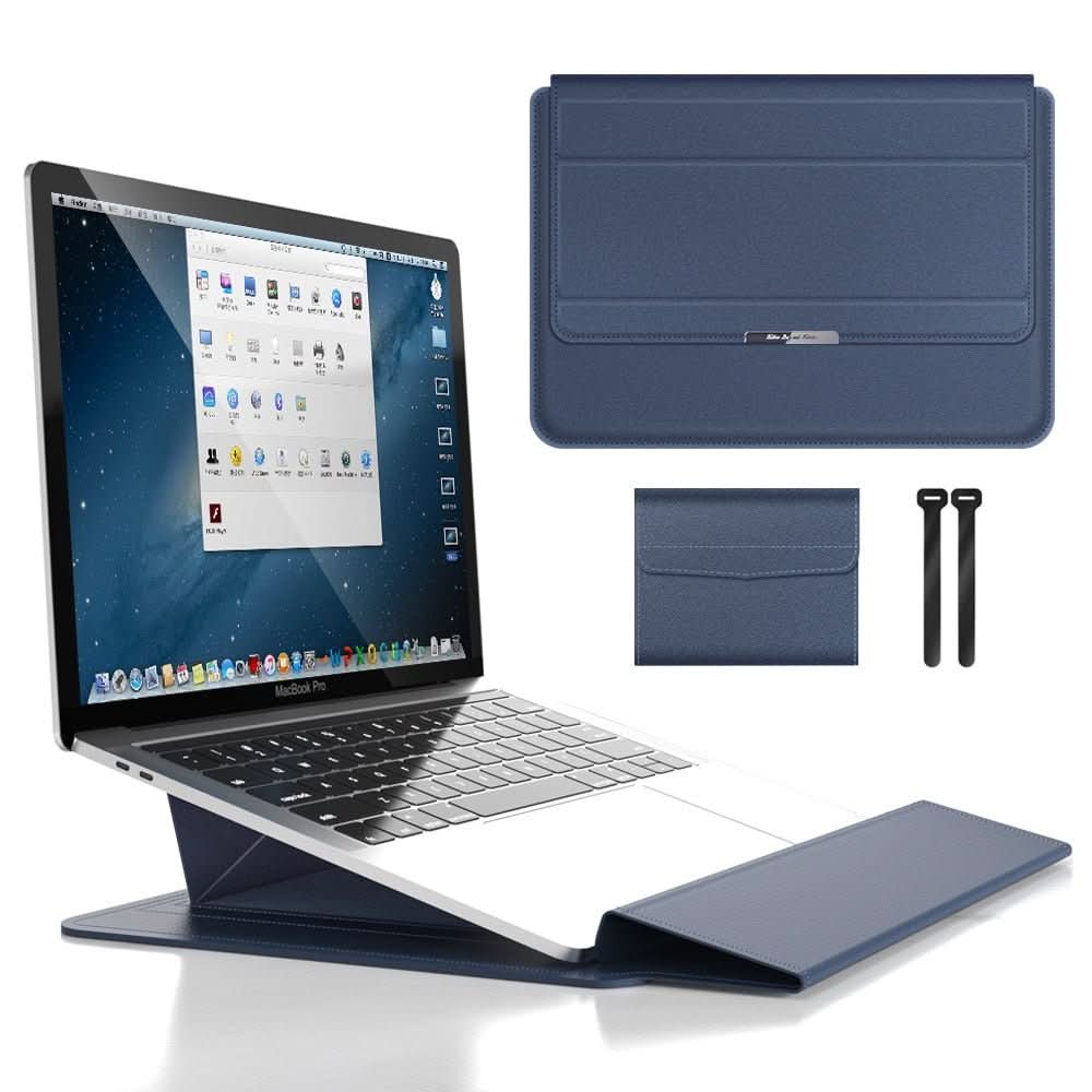 Slank Laptop Sleeve med Støtbeskyttelse og Stativfunksjon