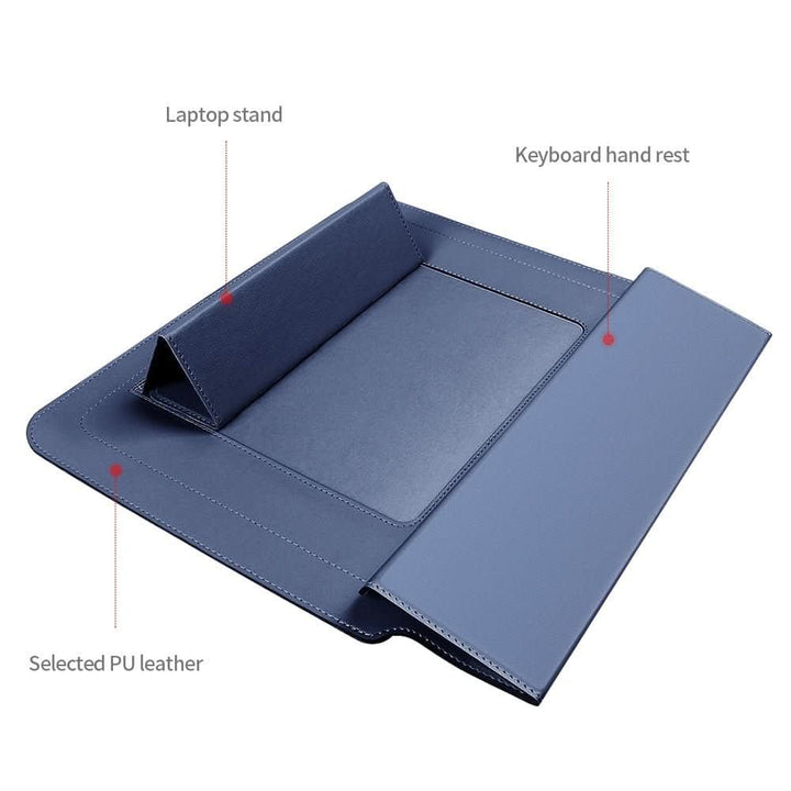 Slank Laptop Sleeve med Støtbeskyttelse og Stativfunksjon