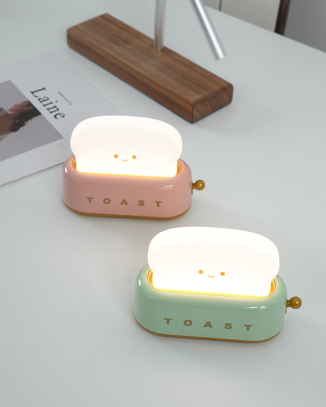Bordlampe med Toaster Design - Trådløs og Oppladbar