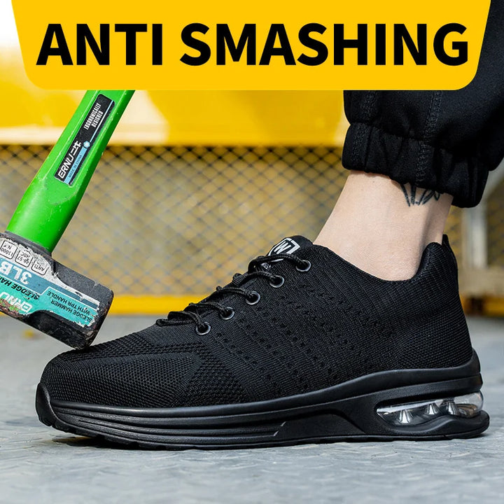 Menns Sporty Arbeidssko med Stål Tåbeskyttelse