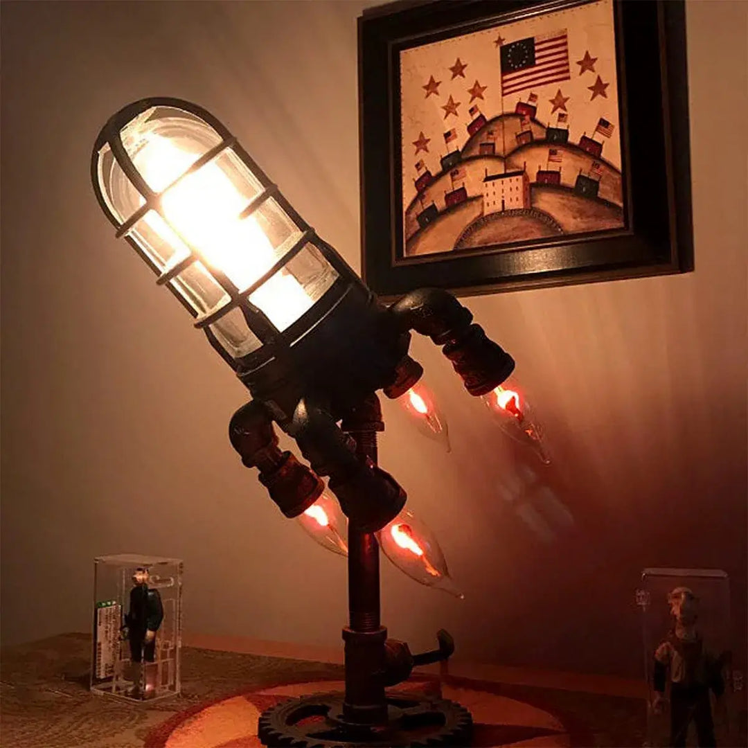 Unisex Steampunk Rakett Bordlampe - Unik Industriell Stil