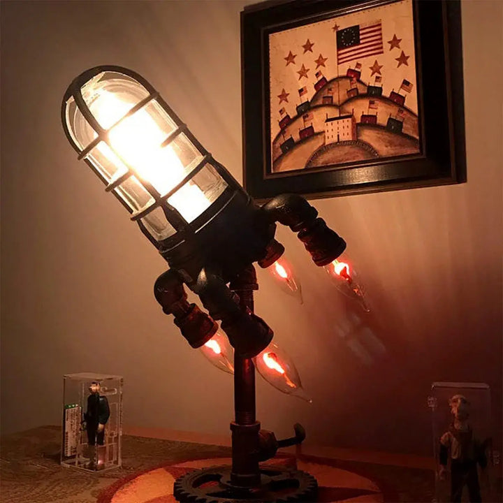 Unisex Steampunk Rakett Bordlampe - Unik Industriell Stil