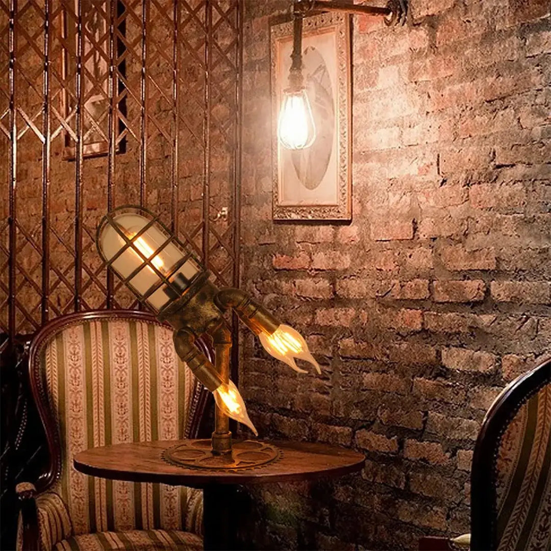 Unisex Steampunk Rakett Bordlampe - Unik Industriell Stil
