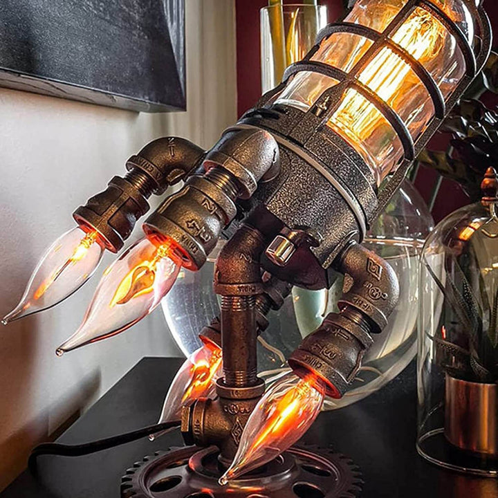 Unisex Steampunk Rakett Bordlampe - Unik Industriell Stil