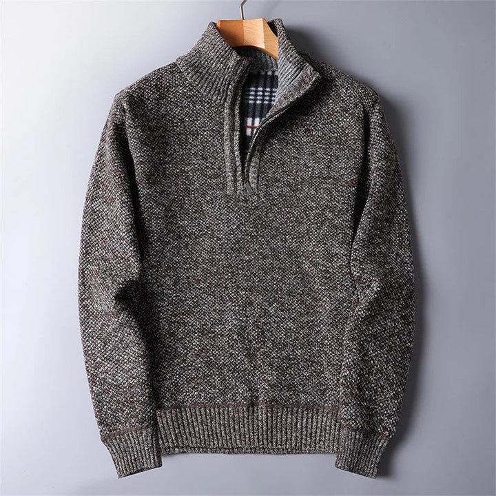 Herre Genser Half Zip Høy Nakke med Glidelås