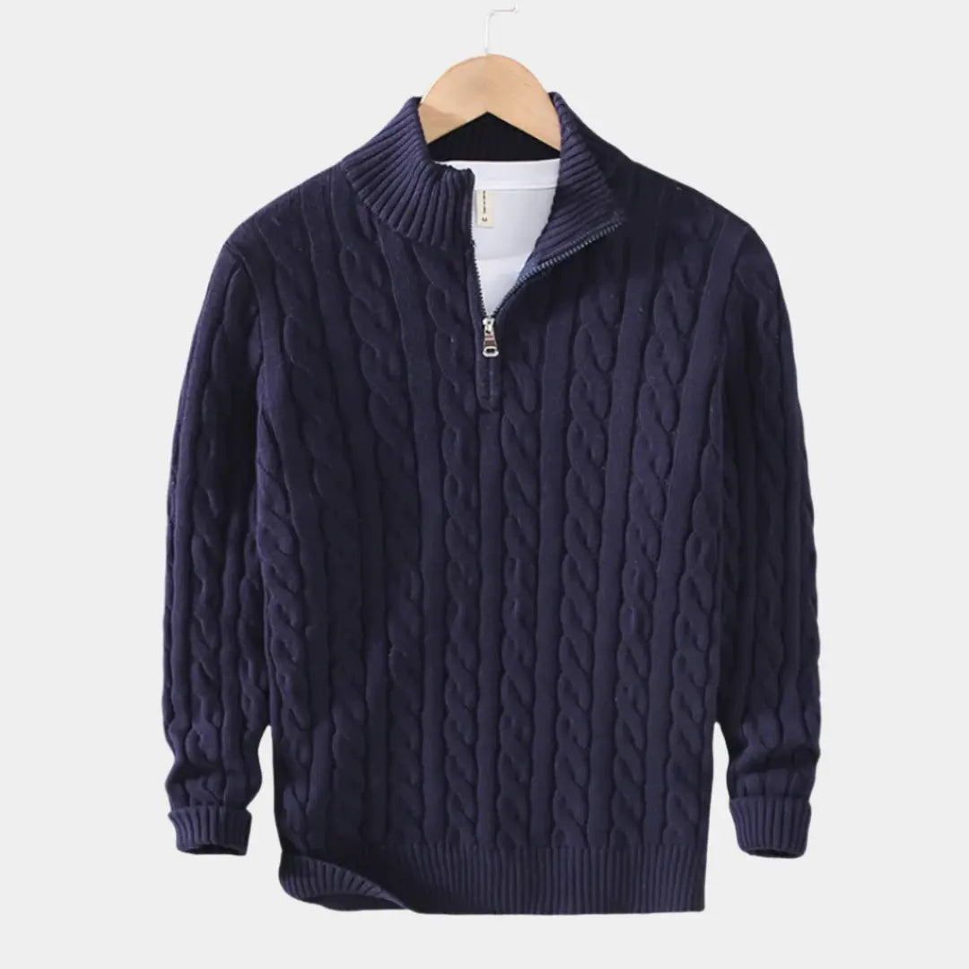 Herre Genser med Halv Glidelås for Allsidig Stil
