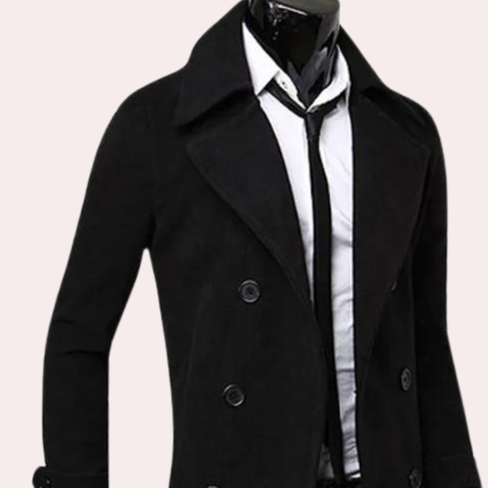Herre Dobbeltradet Trenchcoat Stilren