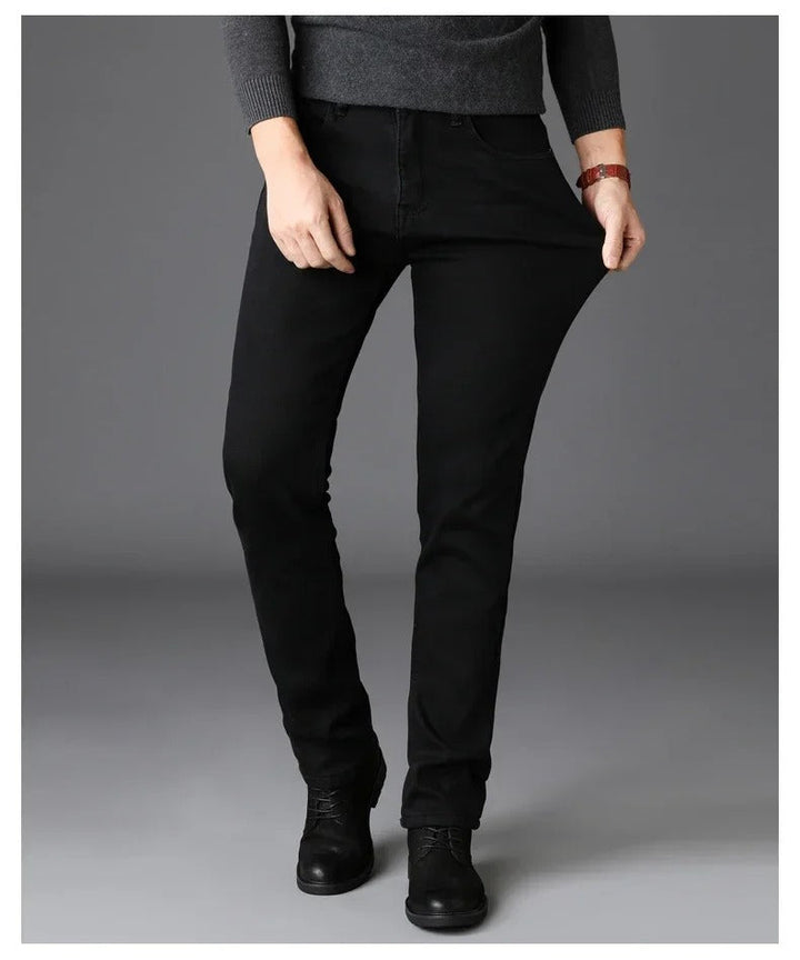Svarte Bikerjeans for Menn med Stretch