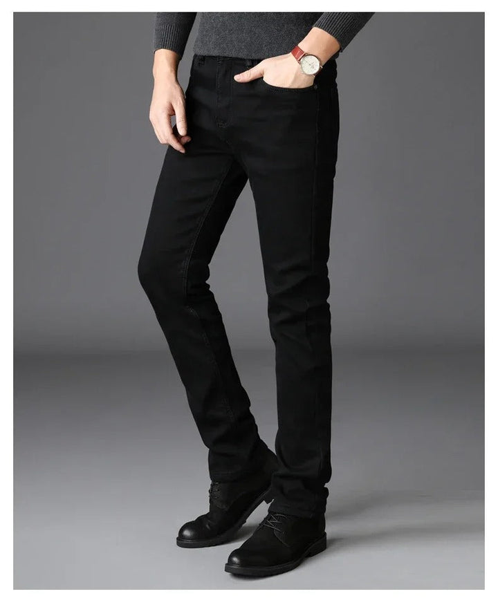 Svarte Bikerjeans for Menn med Stretch