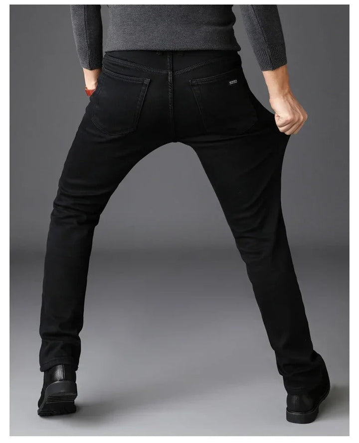 Svarte Bikerjeans for Menn med Stretch