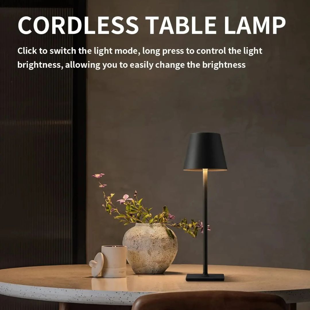 Trådløs Bordlampe med Berøringskontroll og USB-lading