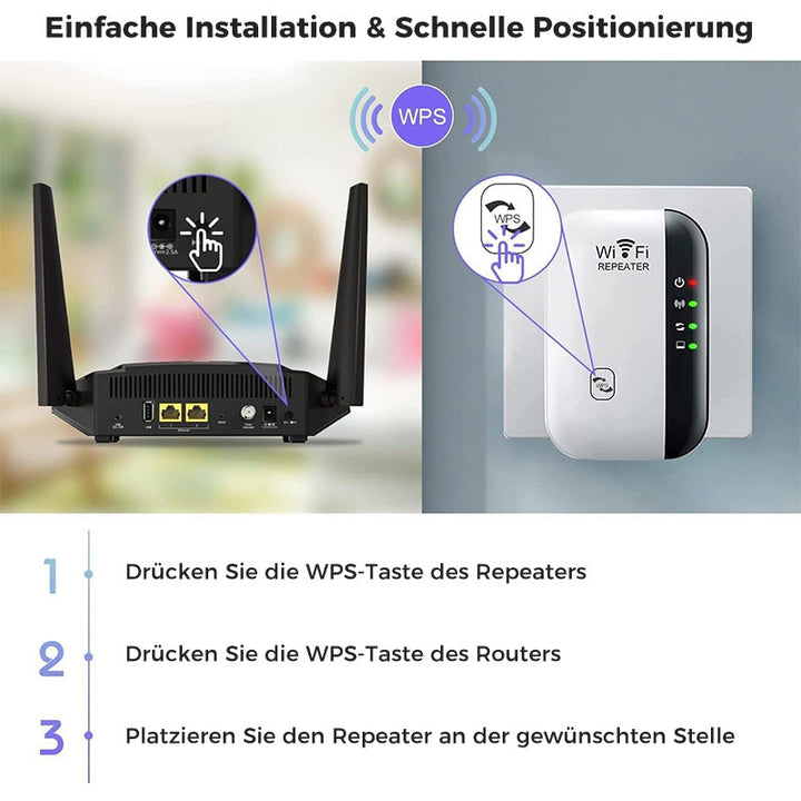 Trådløs WiFi-signalforsterker med lang rekkevidde