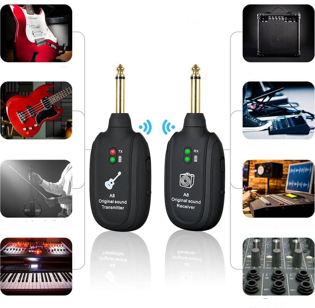 Trådløst Gitarforsterkersystem – Sender &amp; Mottaker for Fri Spilling