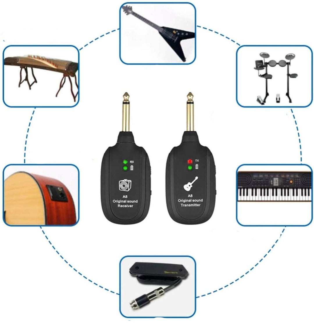Trådløst Gitarforsterkersystem – Sender &amp; Mottaker for Fri Spilling