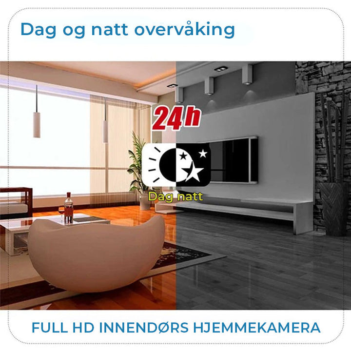 Trådløst 1080p HD Sikkerhetskamera med 360° Panoramautsyn
