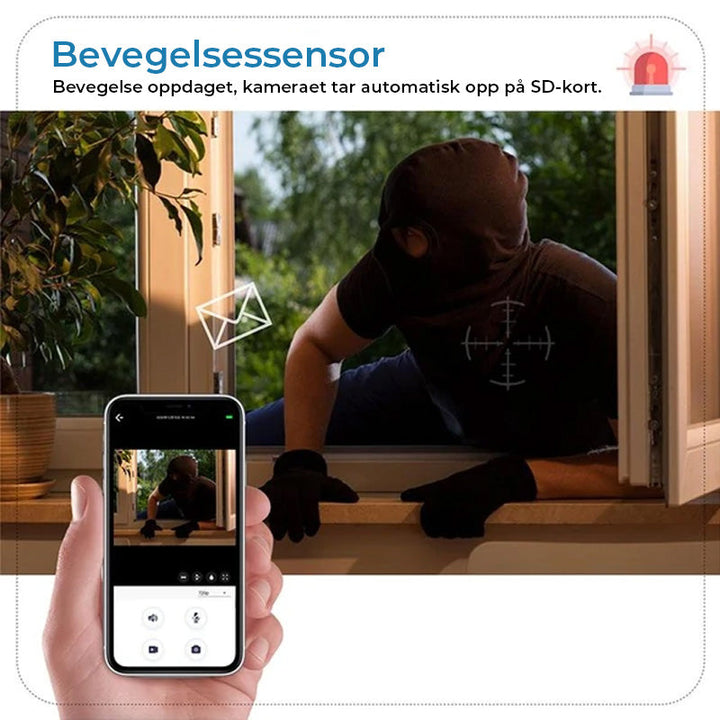 Trådløst 1080p HD Sikkerhetskamera med 360° Panoramautsyn