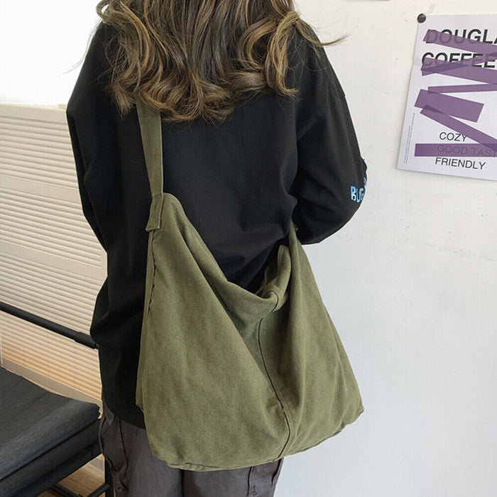 Bolso de hombro con aspecto de lona para el día a día y el tiempo libre