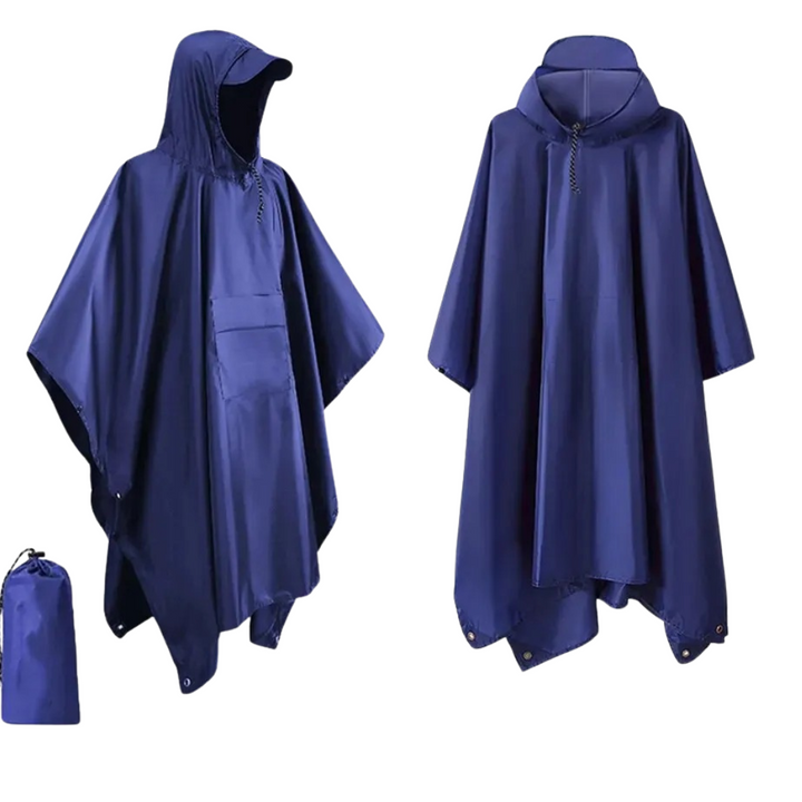 Unisex 3-i-1 Regnfrakk – Vanntett Poncho for Fottur og Camping