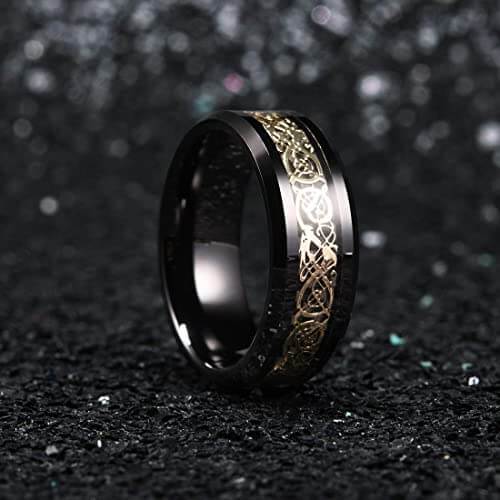 Unisex Drage Ring i Titan Stål - Keltisk Design