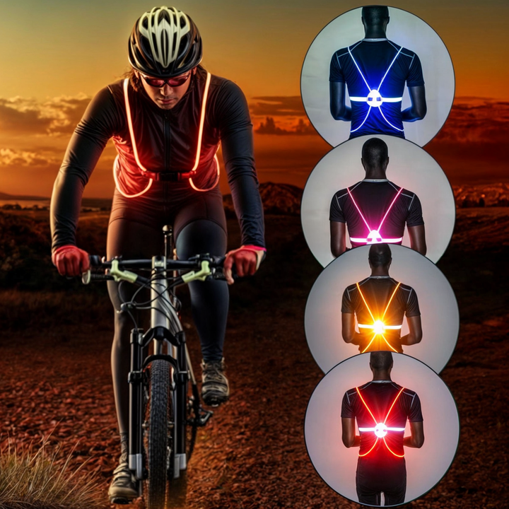 Unisex LED Refleksvest for Maksimal Synlighet og Sikkerhet i Mørket