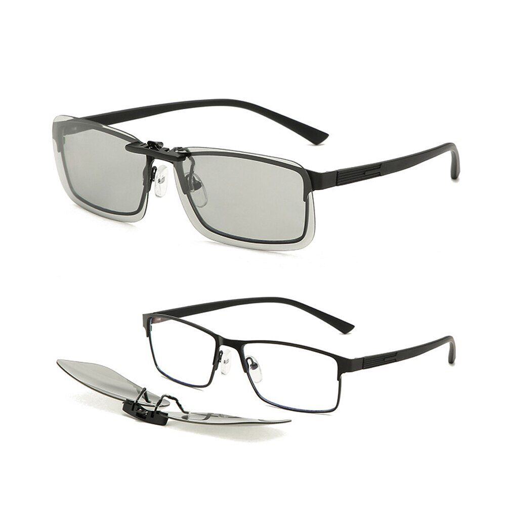 Unisex polariserte klips-solbriller for forbedret syn