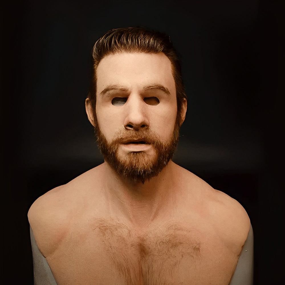 Unisex Realistisk Latexmaske med Bevægelig Mund til Cosplay
