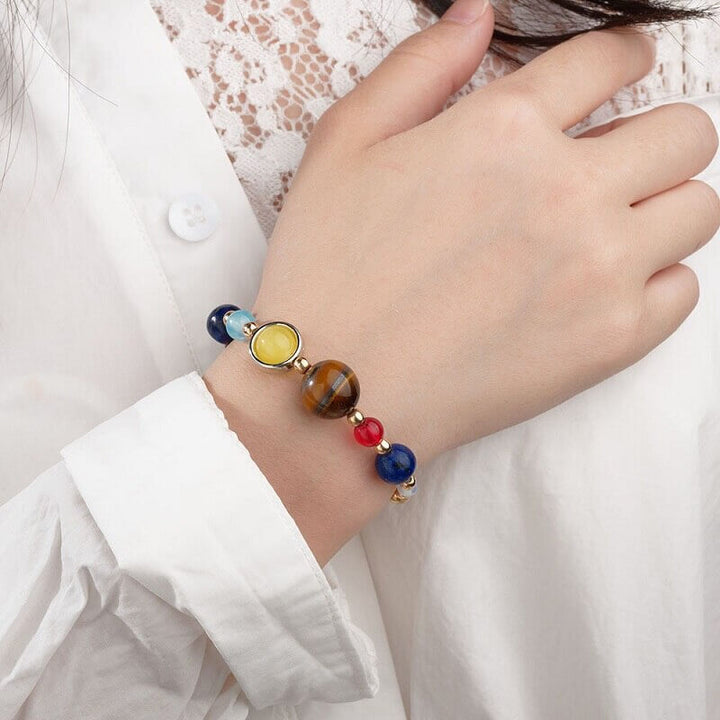 Unisex Solsystem Armbånd med Natursteiner